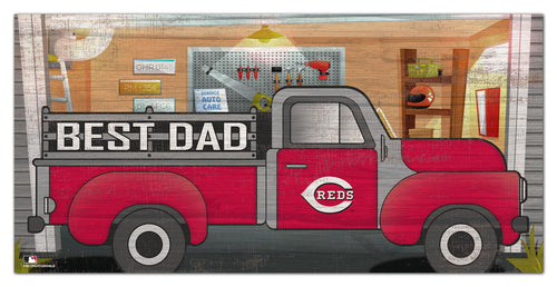Cincinnati Reds 1078-6X12 Best Dad truck sign