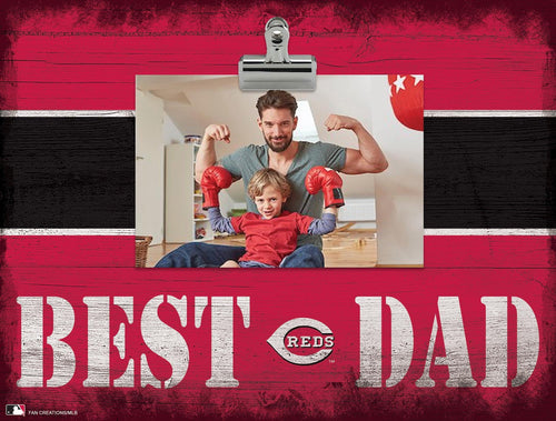 Cincinnati Reds 2016-Best Dad Striped Clip Frame
