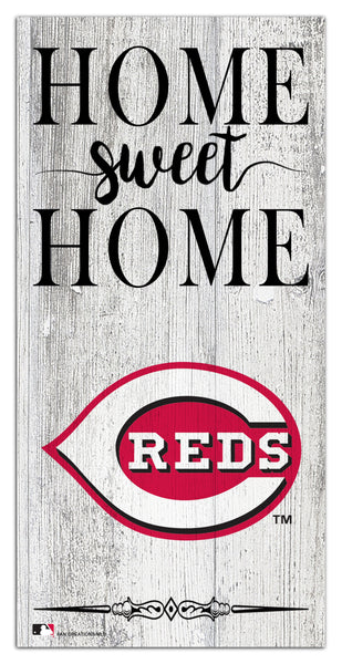 Cincinnati Reds 2025-6X12 Whitewashed Home Sweet Home Sign