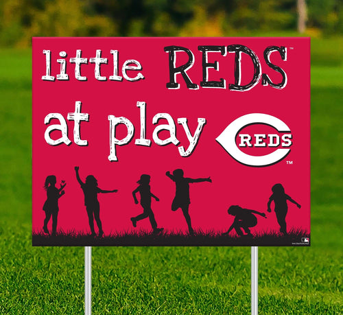 Cincinnati Reds 2031-18X24 Little fans at play 2 sided yard sign