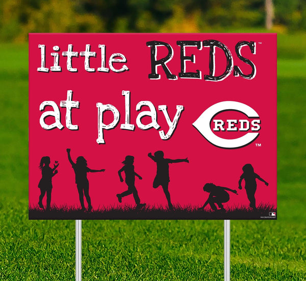 Cincinnati Reds 2031-18X24 Little fans at play 2 sided yard sign