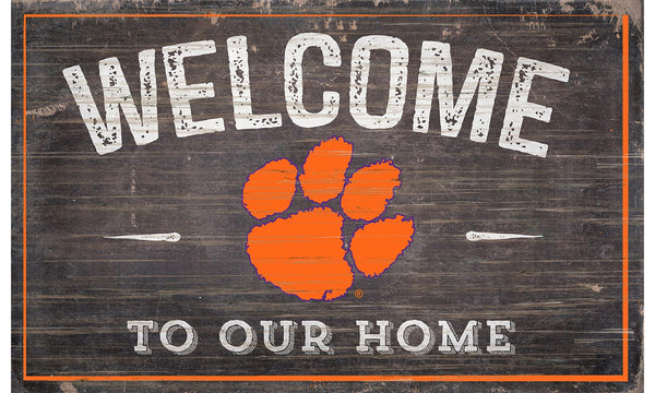 Clemson Tigers 0913-11x19 inch Welcome Sign