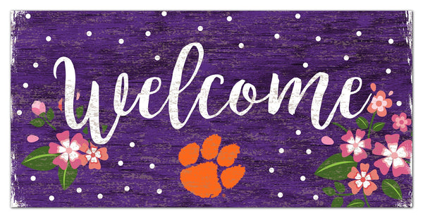 Clemson Tigers 0964-Welcome Floral 6x12
