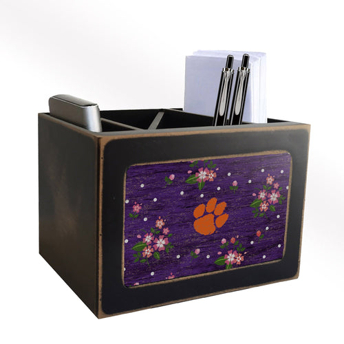 Clemson Tigers 0966-Floral Desk Organizer