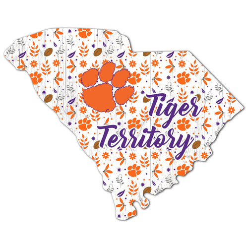 Clemson Tigers 0974-Floral State - 12"