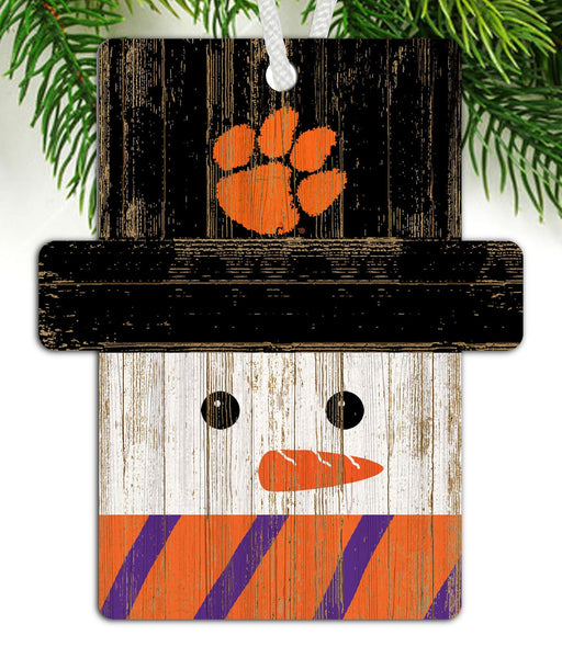 Clemson Tigers 0980-Snowman Ornament 4.5in