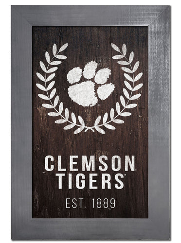 Clemson Tigers 0986-Laurel Wreath 11x19