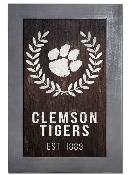 Clemson Tigers 0986-Laurel Wreath 11x19