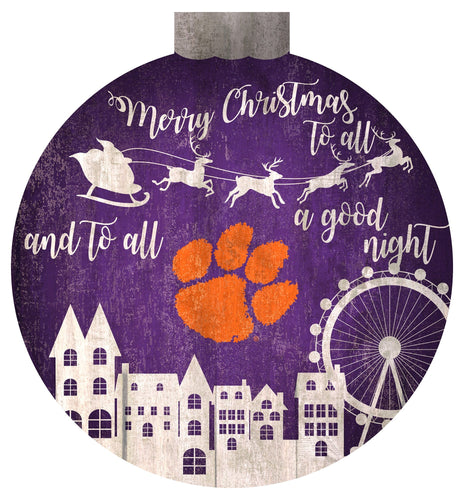 Clemson Tigers 1033-Christmas Village 12in Wall Art