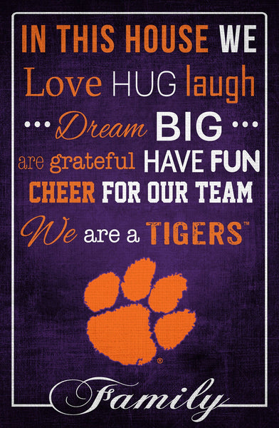 Clemson Tigers 1039-In This House 17x26
