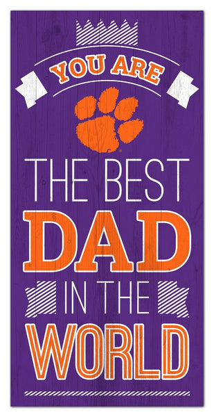 Clemson Tigers 1079-6X12 Best dad in the world Sign
