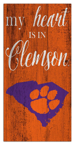 Clemson Tigers 2029-6X12 My heart state sign