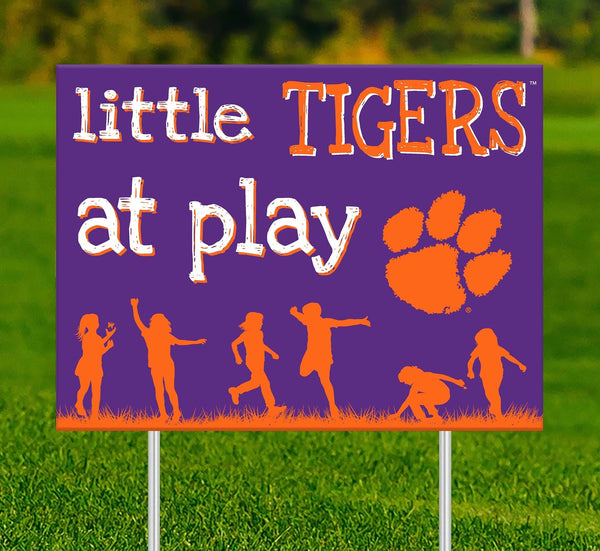 Clemson Tigers 2031-18X24 Little fans at play 2 sided yard sign