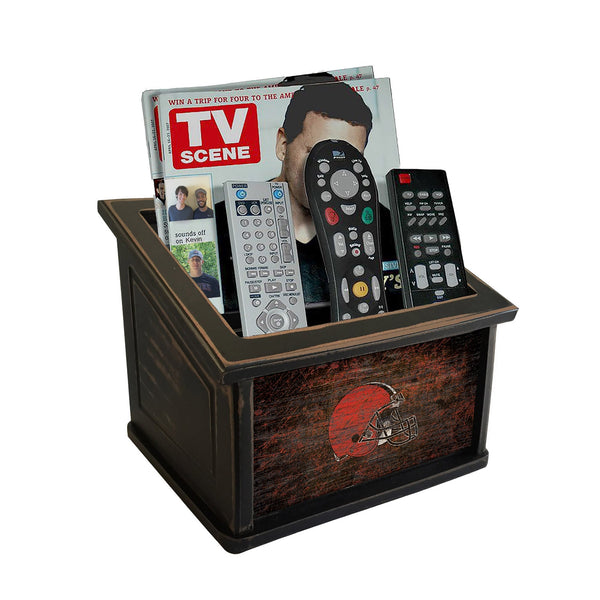 Cleveland Browns 0764-Distressed Media Organizer w/ Team Color