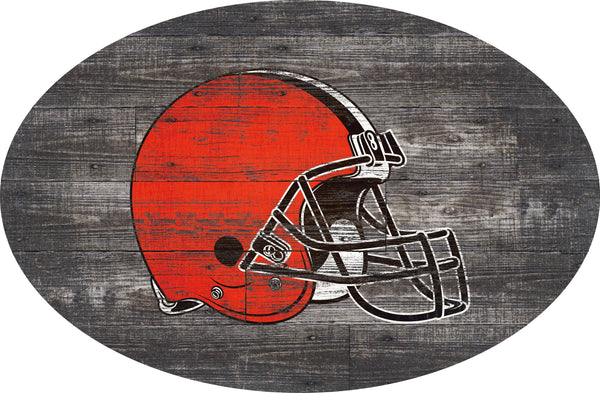 Cleveland Browns 0773-46in Distressed Wood Oval