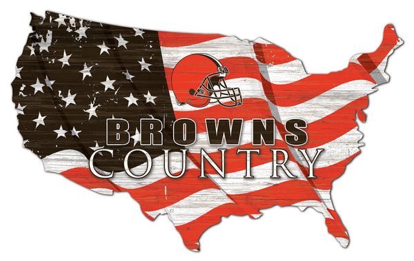 Cleveland Browns 1001-USA Shape Flag Cutout