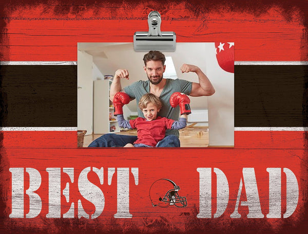 Cleveland Browns 2016-Best Dad Striped Clip Frame