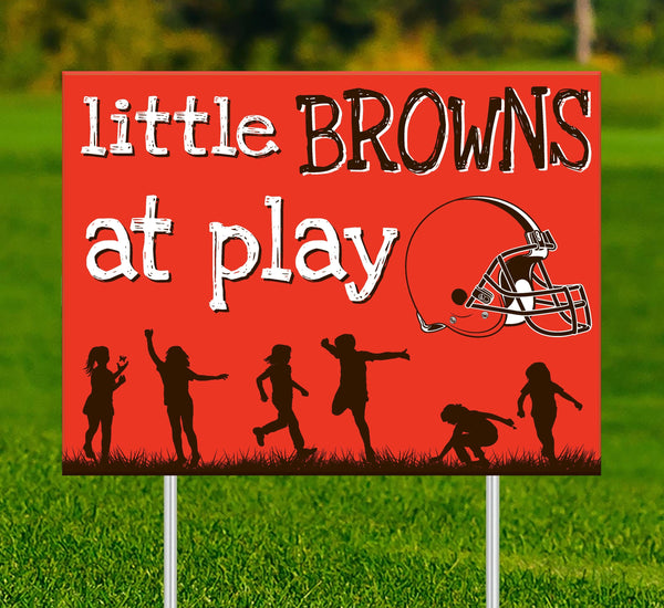 Cleveland Browns 2031-18X24 Little fans at play 2 sided yard sign