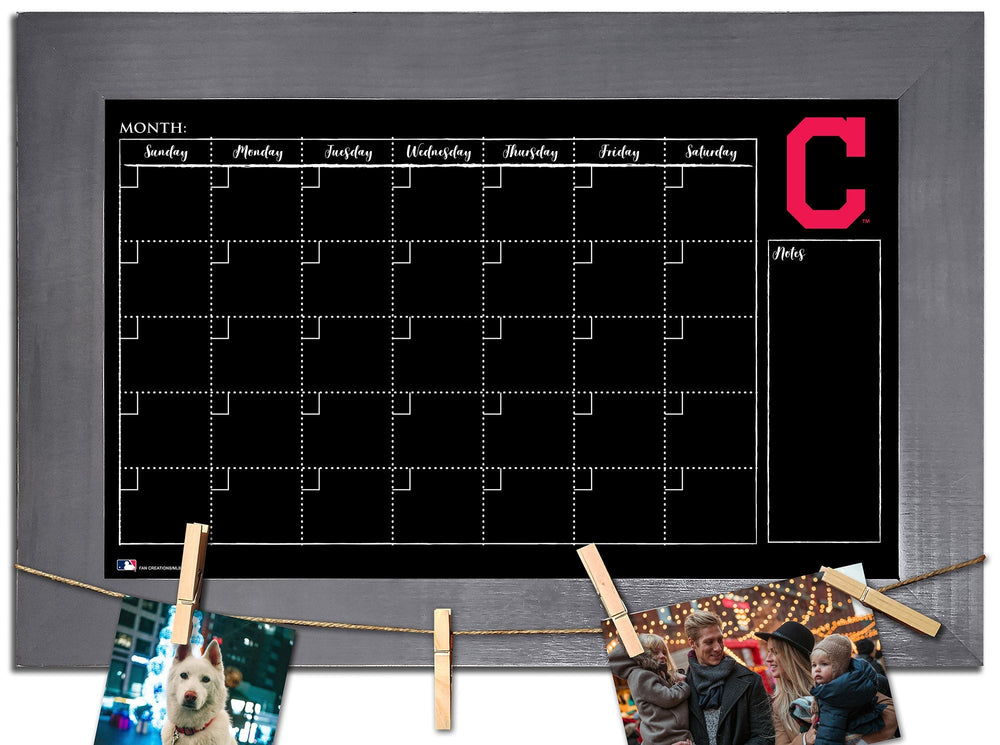Cleveland Indians 1014-Monthly Chalkboard with frame  & clothespins