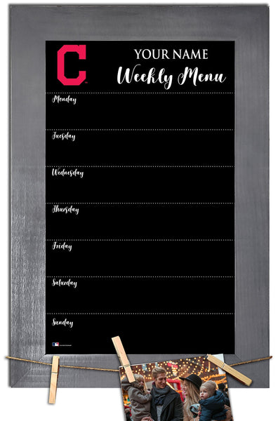 Cleveland Indians 1015-Weekly Chalkboard with frame & clothespins