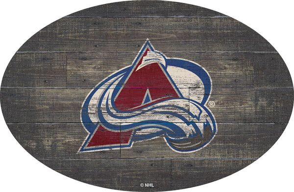 Colorado Avalanche 0773-46in Distressed Wood Oval