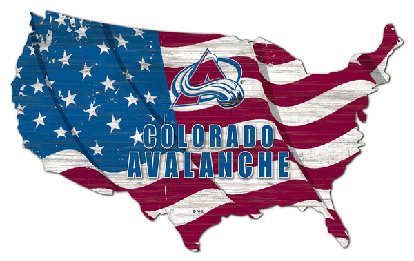 Colorado Avalanche 1001-USA Shape Flag Cutout