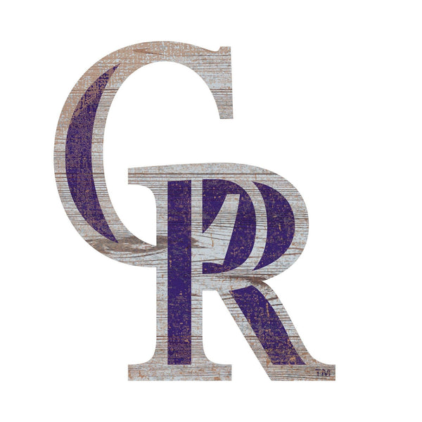 Colorado Rockies 0843-Distressed Logo Cutout 24in