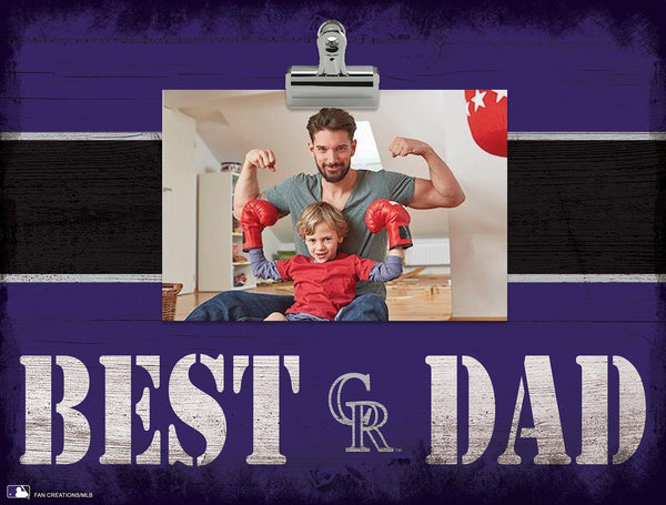 Colorado Rockies 2016-Best Dad Striped Clip Frame