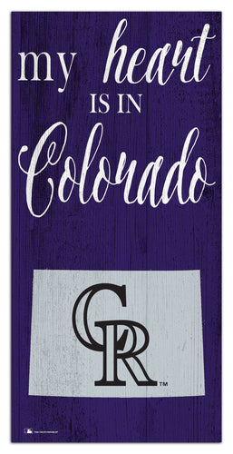 Colorado Rockies 2029-6X12 My heart state sign