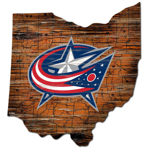 Columbus Blue Jackets 0894-Road Map Mini State 12in