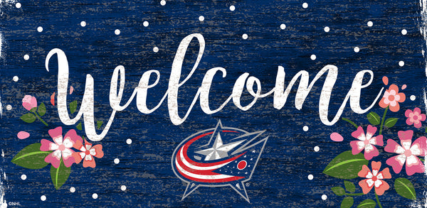 Columbus Blue Jackets 0964-Welcome Floral 6x12