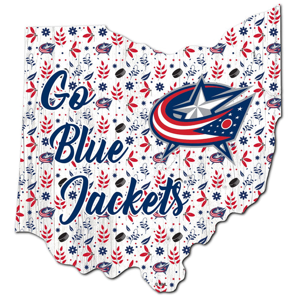 Columbus Blue Jackets 0974-Floral State - 12"