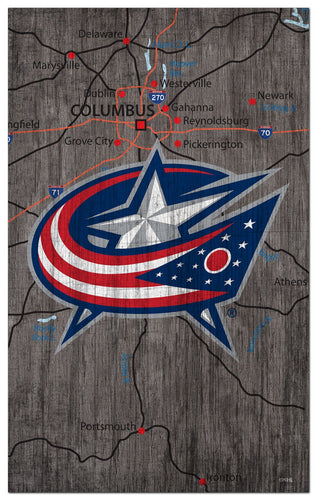 Columbus Blue Jackets 0985-City Map 11x19