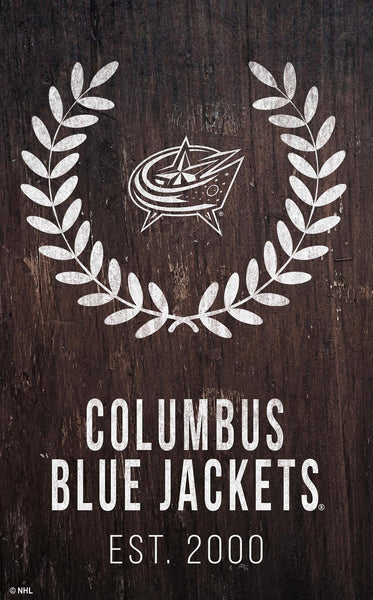 Columbus Blue Jackets 0986-Laurel Wreath 11x19