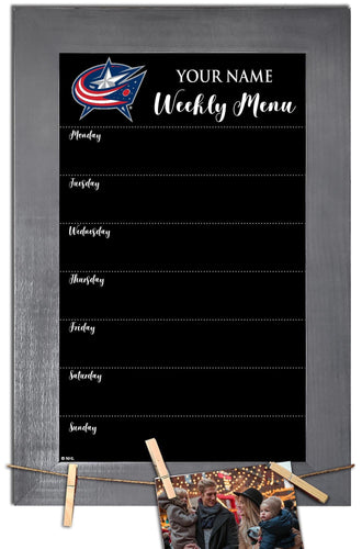 Columbus Blue Jackets 1015-Weekly Chalkboard with frame & clothespins
