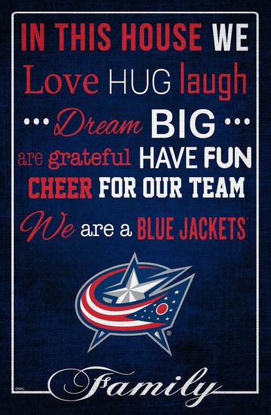 Columbus Blue Jackets 1039-In This House 17x26