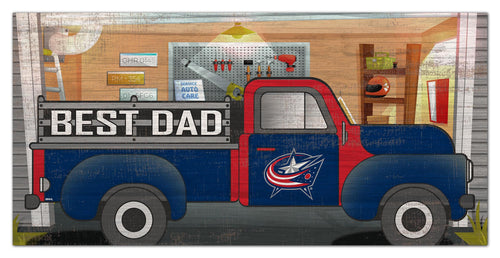 Columbus Blue Jackets 1078-6X12 Best Dad truck sign