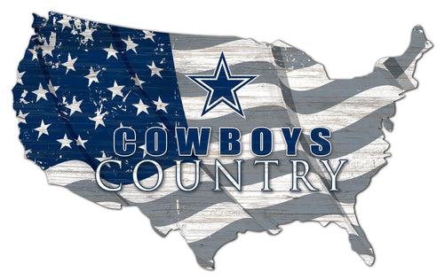 Dallas Cowboys 1001-USA Shape Flag Cutout