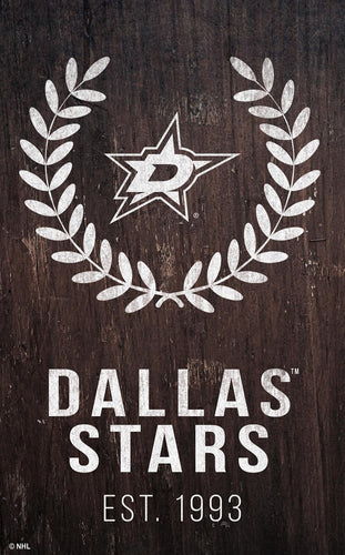 Dallas Stars 0986-Laurel Wreath 11x19