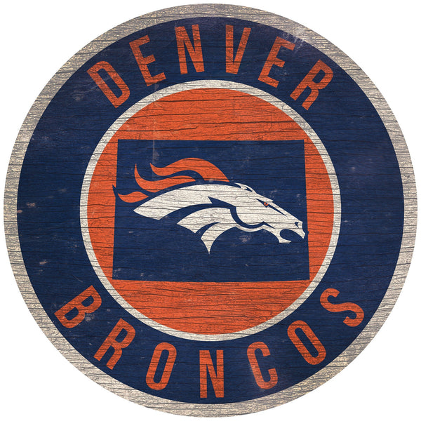 Denver Broncos 0866-12in Circle w/State