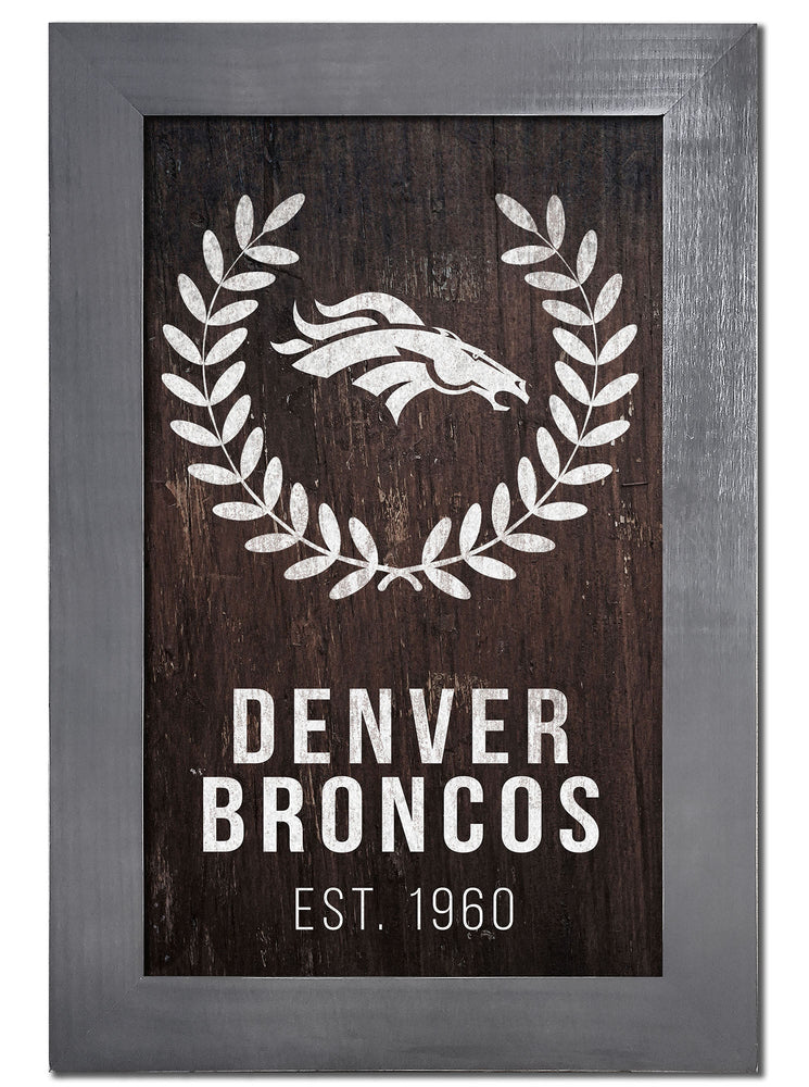 Denver Broncos 0986-Laurel Wreath 11x19