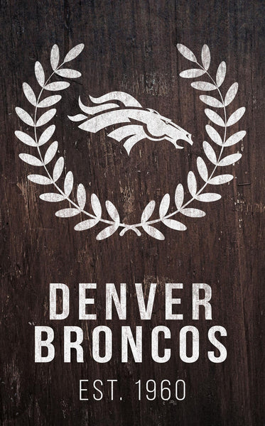Denver Broncos 0986-Laurel Wreath 11x19