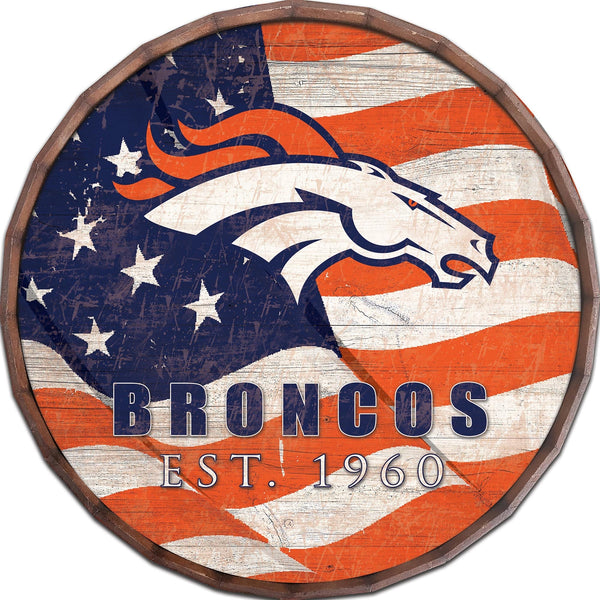 Denver Broncos 1002-Flag Barrel Top 16"