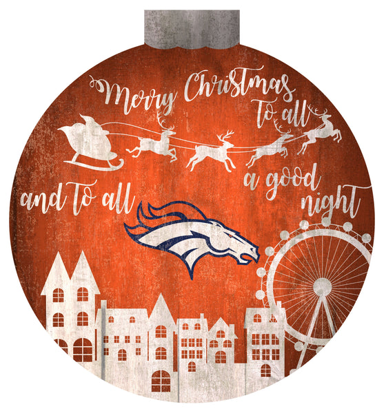 Denver Broncos 1033-Christmas Village 12in Wall Art