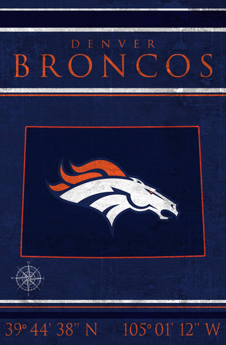 Denver Broncos 1038-Coordinates 17x26