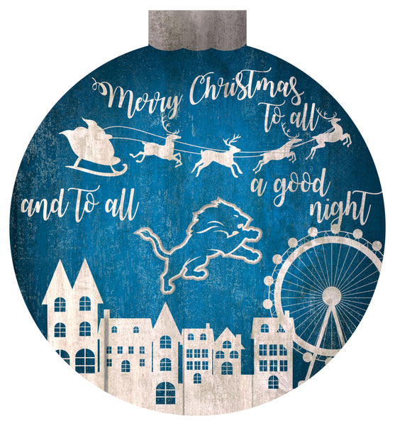 Detroit Lions 1033-Christmas Village 12in Wall Art