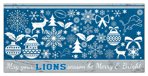 Detroit Lions 1052-Merry and Bright 6x12