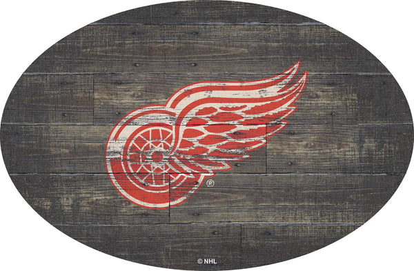 Detroit Red Wings 0773-46in Distressed Wood Oval