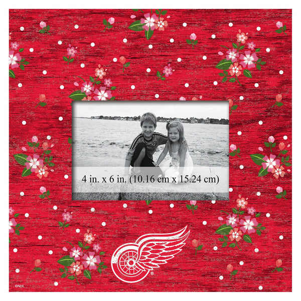Detroit Red Wings 0965-Floral 10x10 Frame
