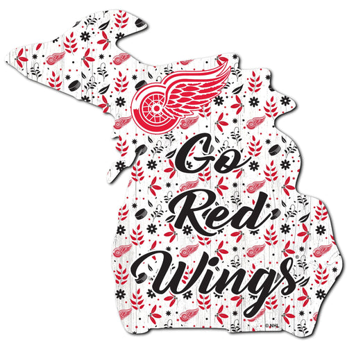 Detroit Red Wings 0974-Floral State - 12"